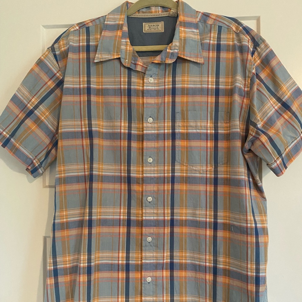 New Arrow men’s short sleeve plaid shirt